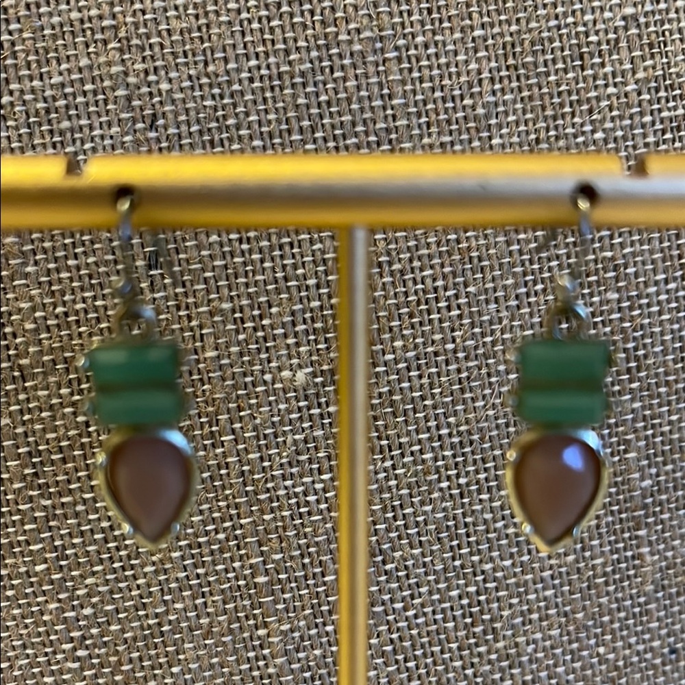 Elegant Green and peachy costume Earrings